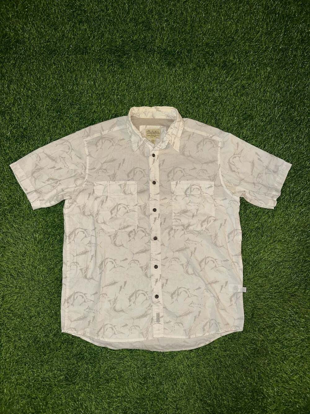 Cabelas Short Sleeve Button Down Shirt Size L